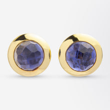 Load image into Gallery viewer, Pomellato, 18kt Yellow Gold &amp; Iolite Ear Clips
