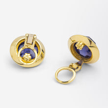 Load image into Gallery viewer, Pomellato, 18kt Yellow Gold & Iolite Ear Clips