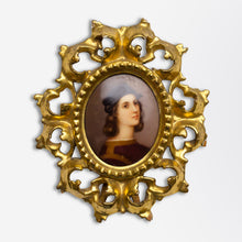 Load image into Gallery viewer, Porcelain 'Raphael' Miniature 'Grand Tour' Plaque in Carved Gilt Frame