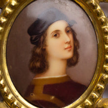 Load image into Gallery viewer, Porcelain 'Raphael' Miniature 'Grand Tour' Plaque in Carved Gilt Frame