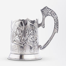 Load image into Gallery viewer, Early 20th Century Set of 4 Russian '.875' Purity Silver Tea Glass Holders