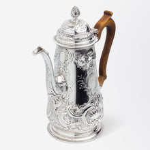 Load image into Gallery viewer, George III Era Sterling Silver Coffee Pot with Timber Handle