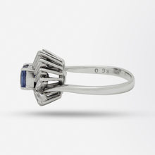 Load image into Gallery viewer, Platinum, Diamond and Cambodian Sapphire Ring
