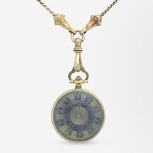 Load image into Gallery viewer, 18kt Gold, Tiffany &amp; Co Enamelled Pendant Watch on Chain
