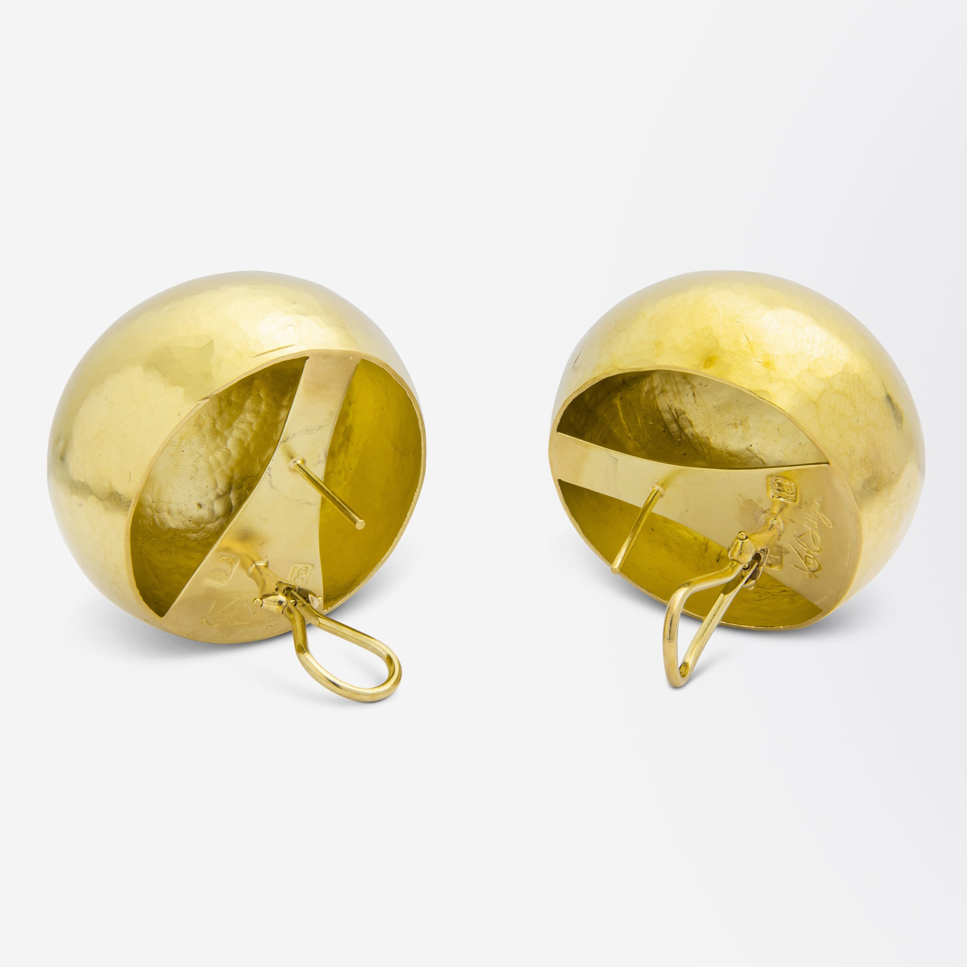 18kt Gold Orb Earrings by Karl Stittgen