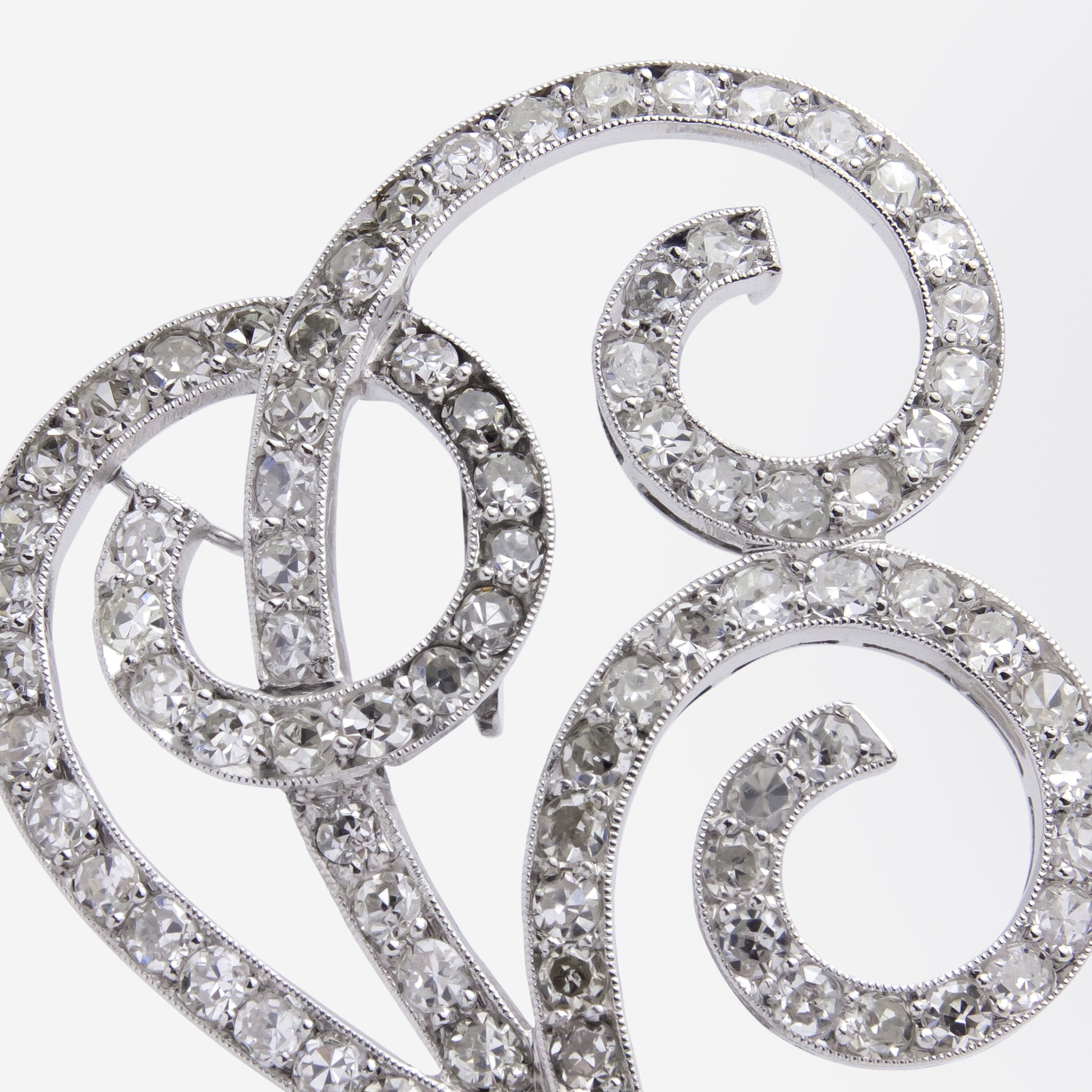 Pair of Retro Period Platinum and Diamond Dress Clips