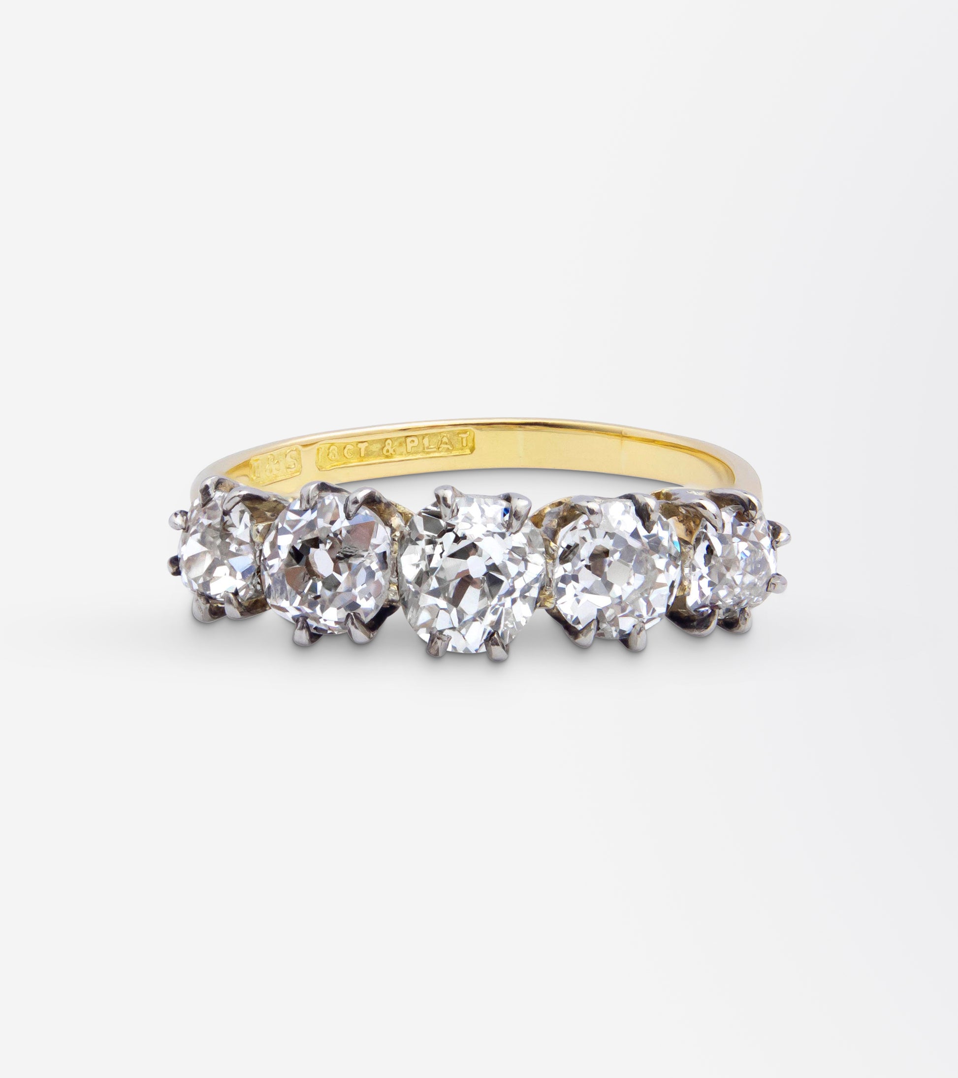 W.H. Tandy & Sons, 18kt Gold, Platinum & Diamond Ring