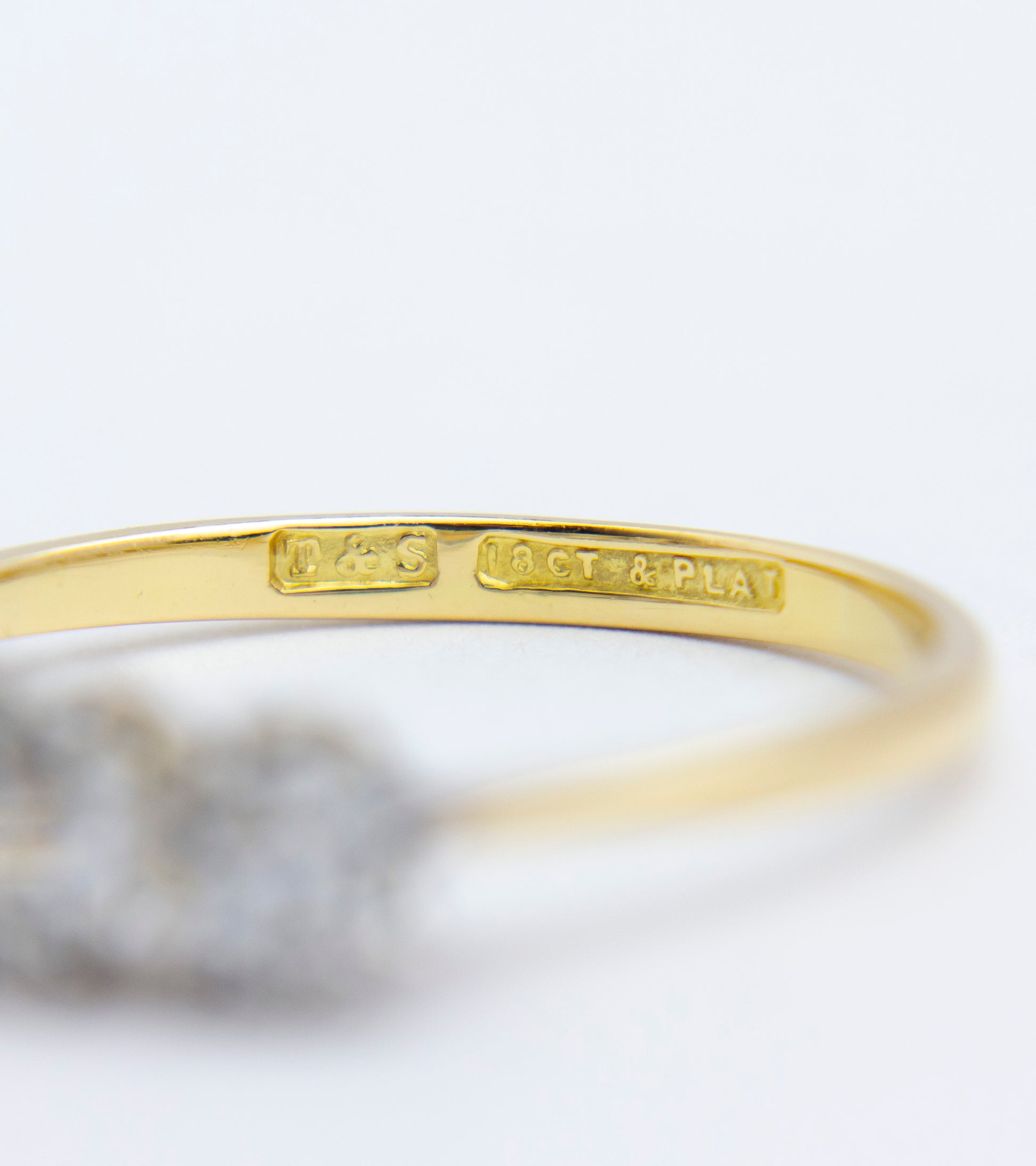 W.H. Tandy & Sons, 18kt Gold, Platinum & Diamond Ring