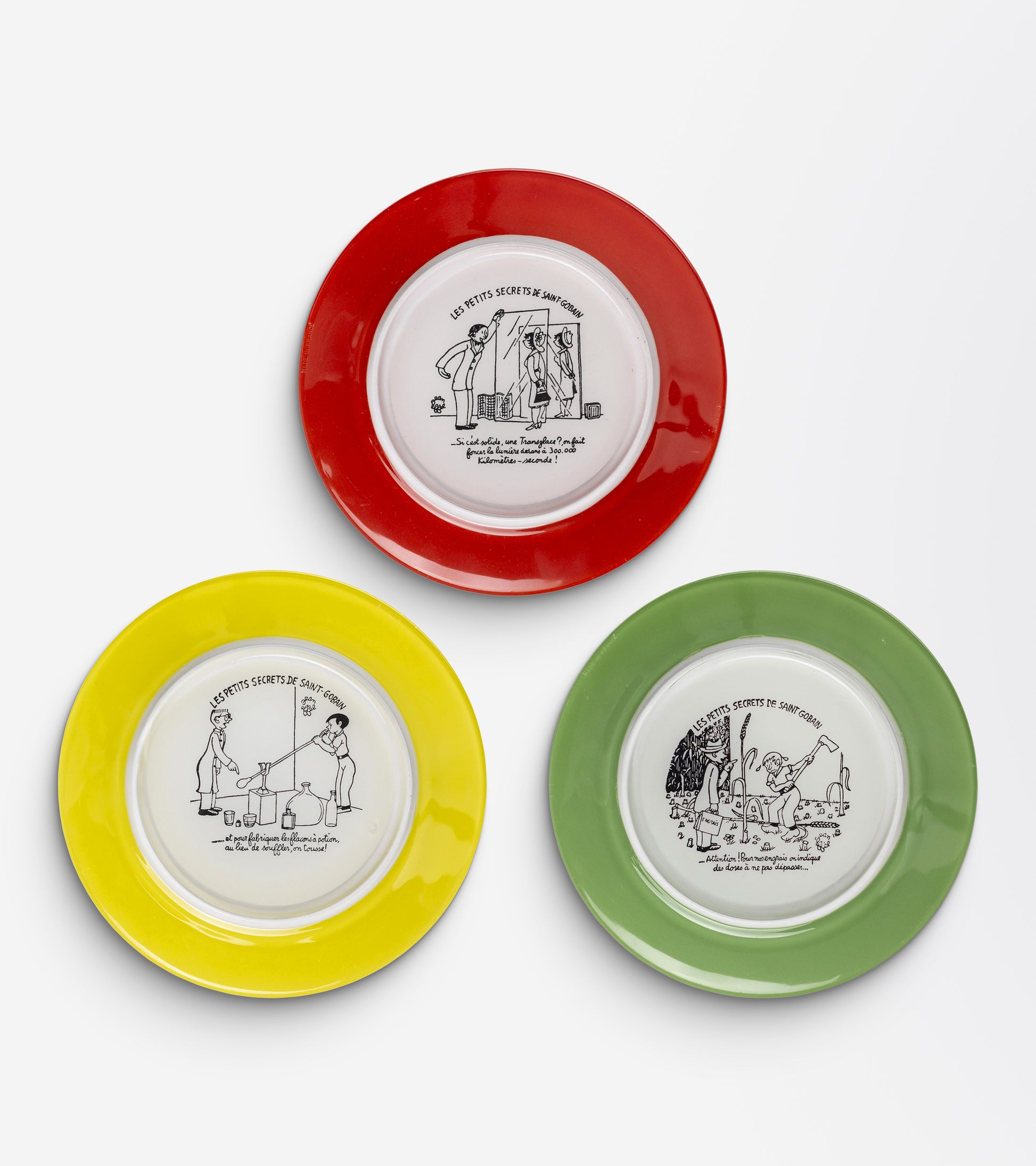 Set of 12 Saint-Gobain Advertising Plates Designed by Jean Effel
