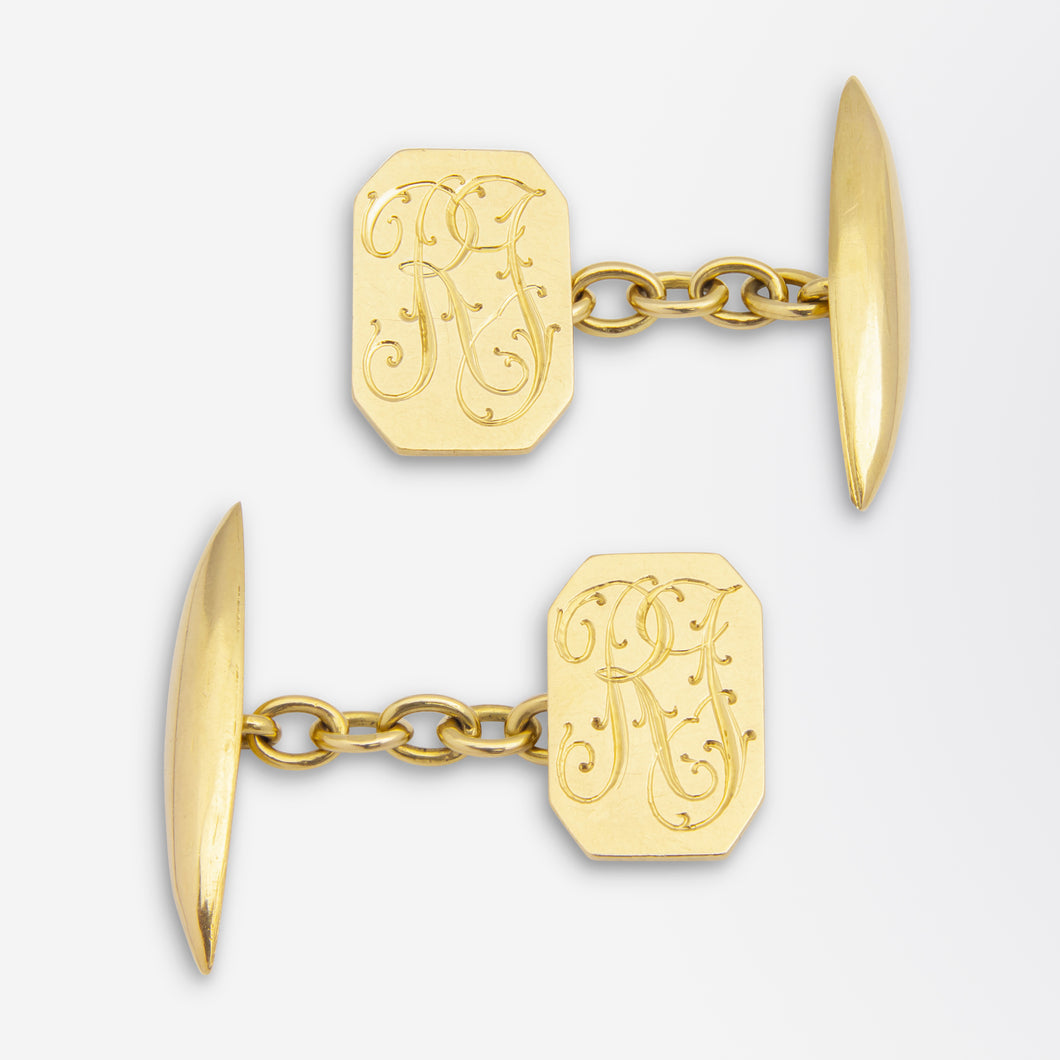 Egyptian 18kt Gold Cufflinks Circa 1945