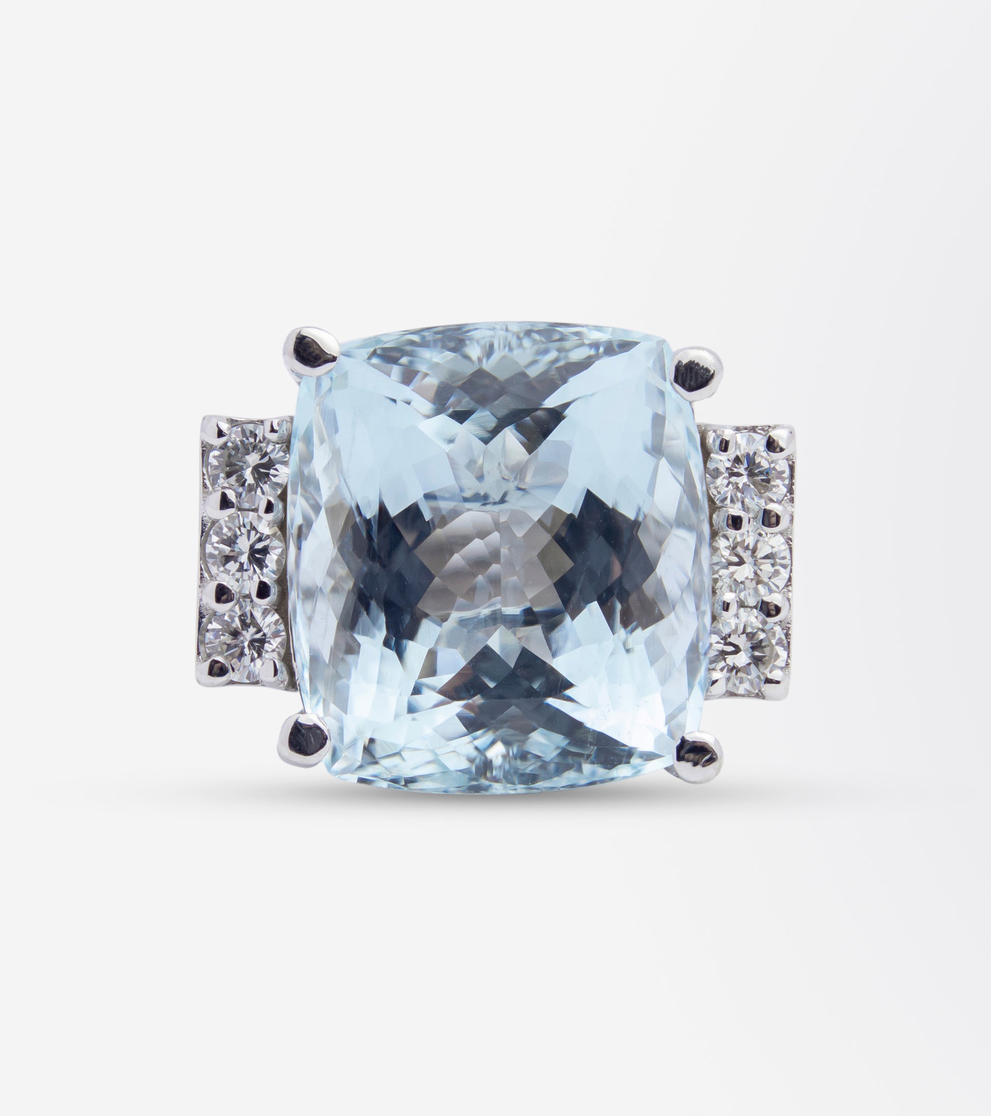 17.93 Carat Aquamarine & Diamond Cocktail Ring