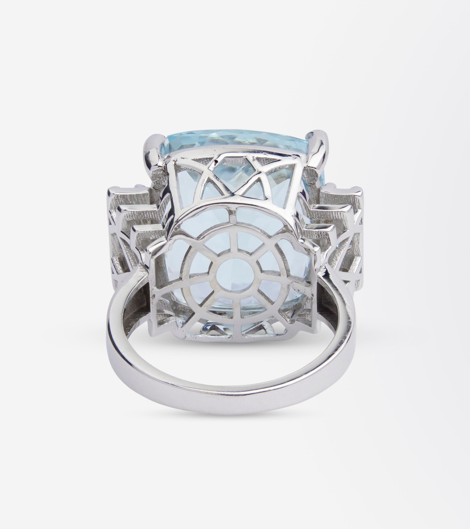17.93 Carat Aquamarine & Diamond Cocktail Ring