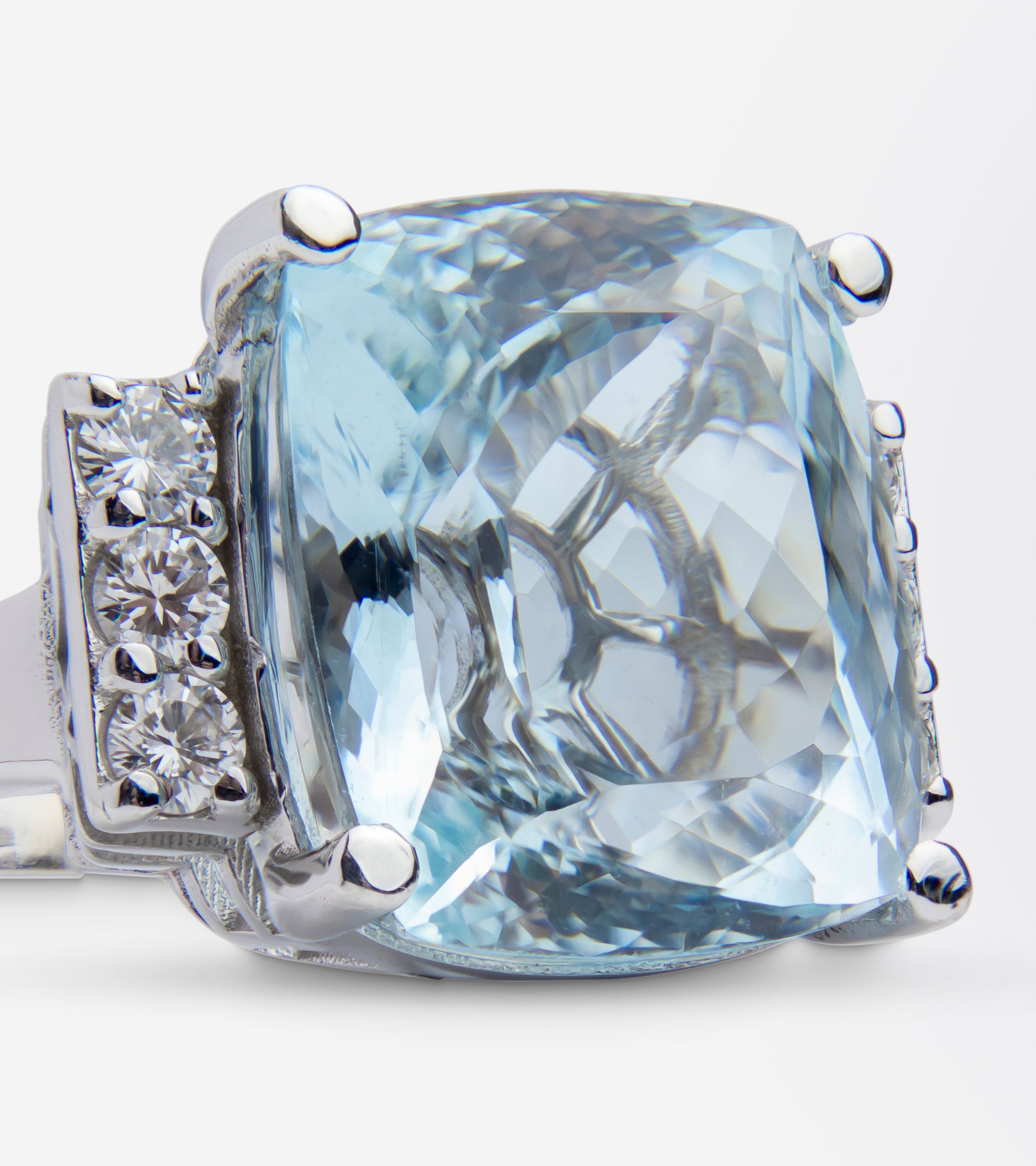 17.93 Carat Aquamarine & Diamond Cocktail Ring