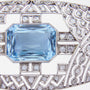 Art Deco Platinum Diamond & Aquamarine Brooch