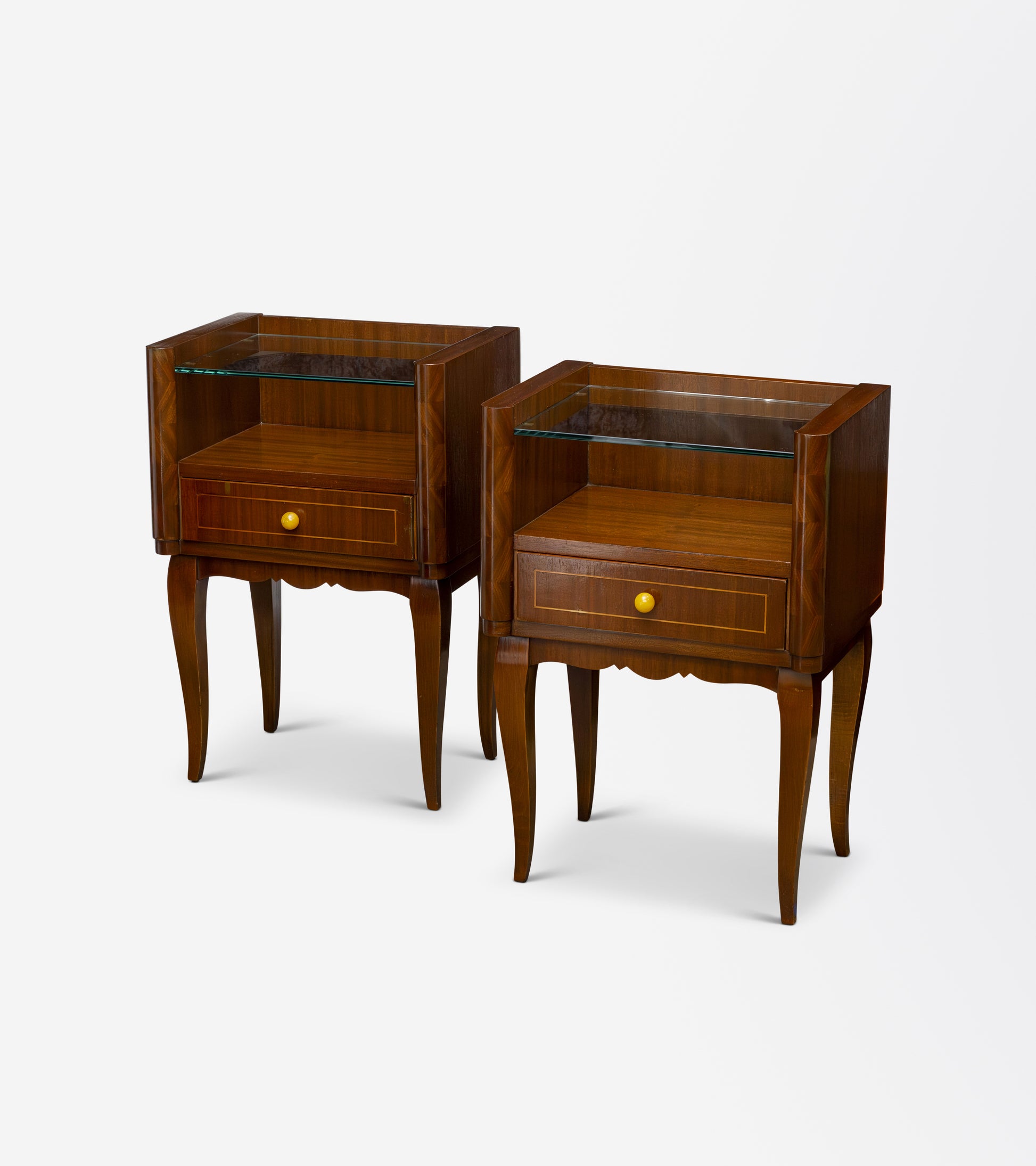 Pair of French Art Deco Rosewood Nightstand Bedside Tables