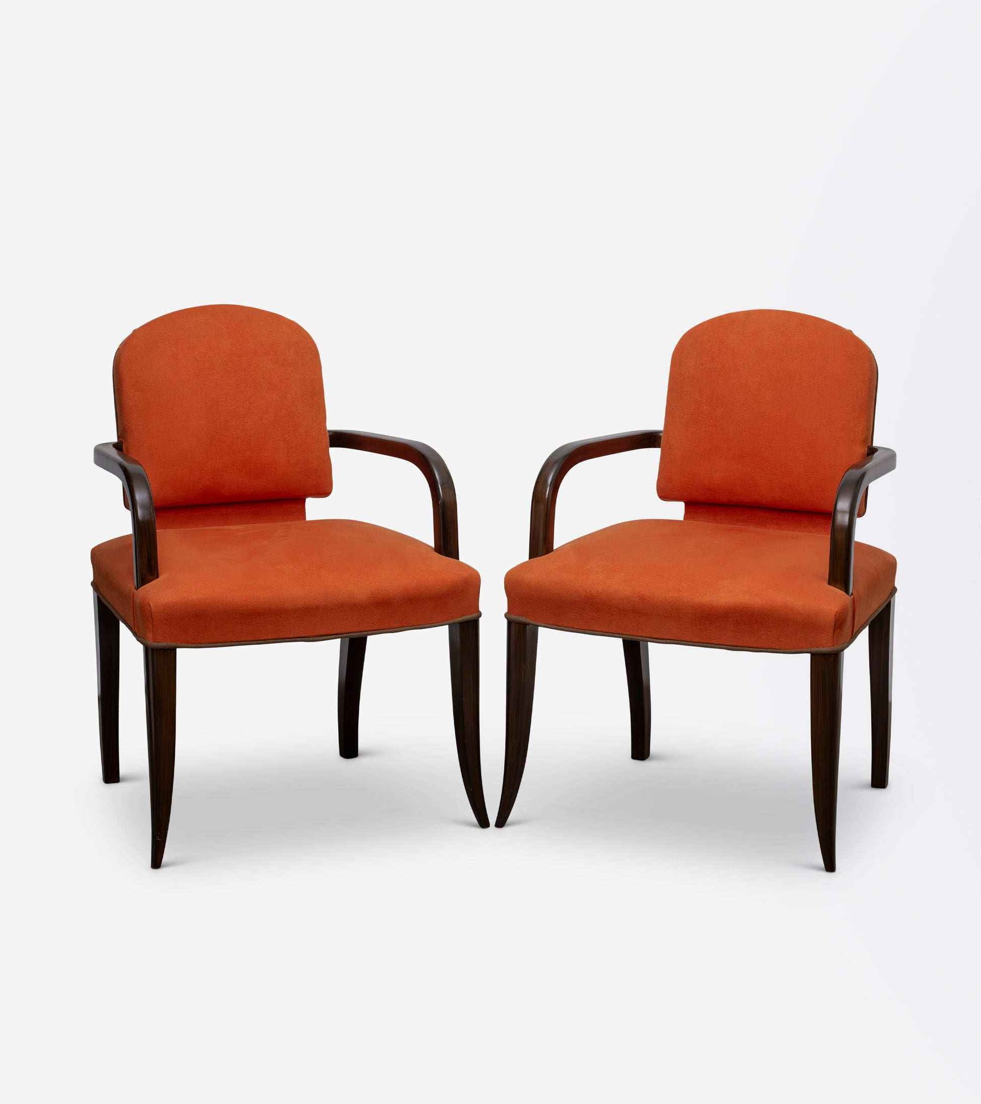 Pair of French Art Deco Armchairs in Rosewood