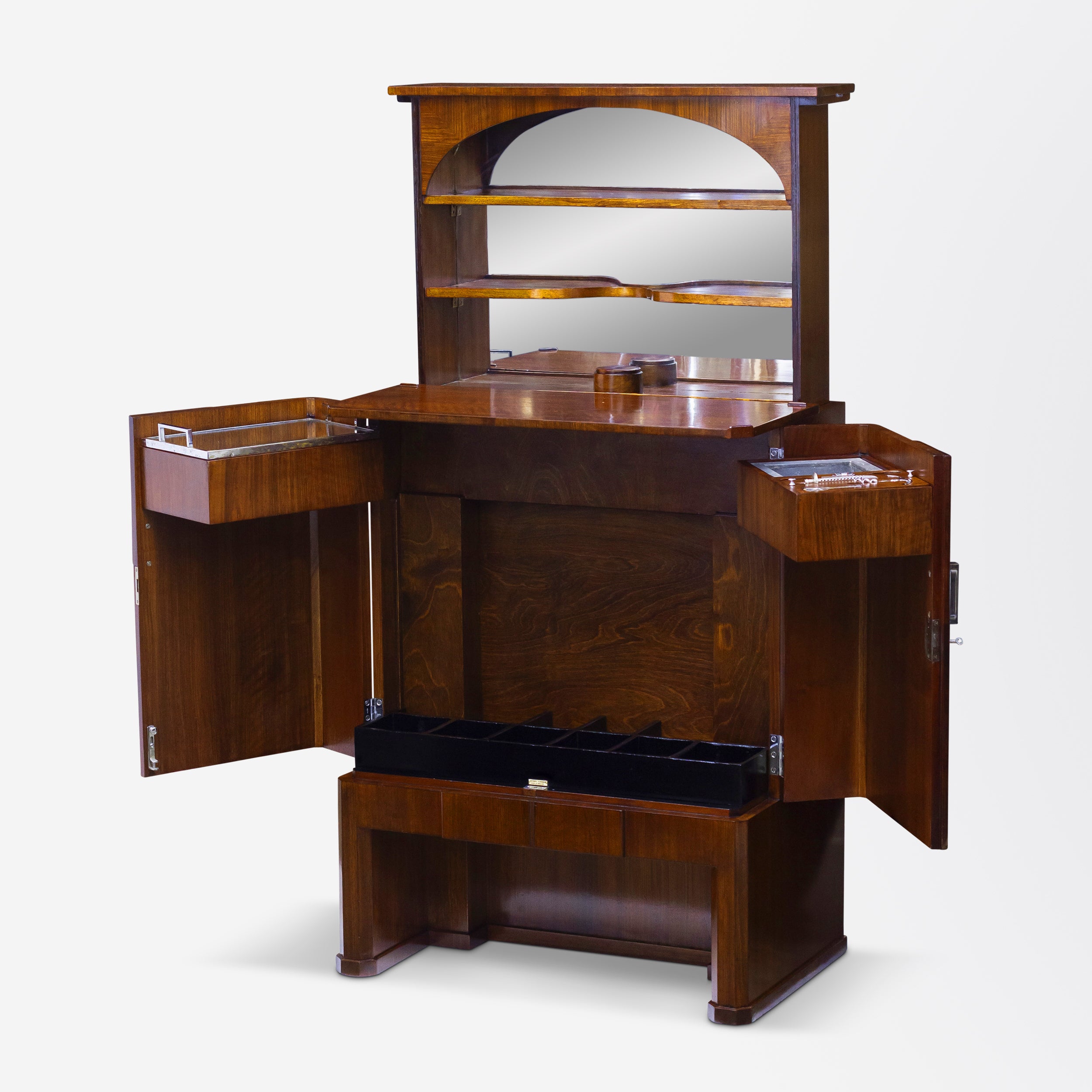 Walnut Art Deco Drinks Cabinet by Asprey of London
