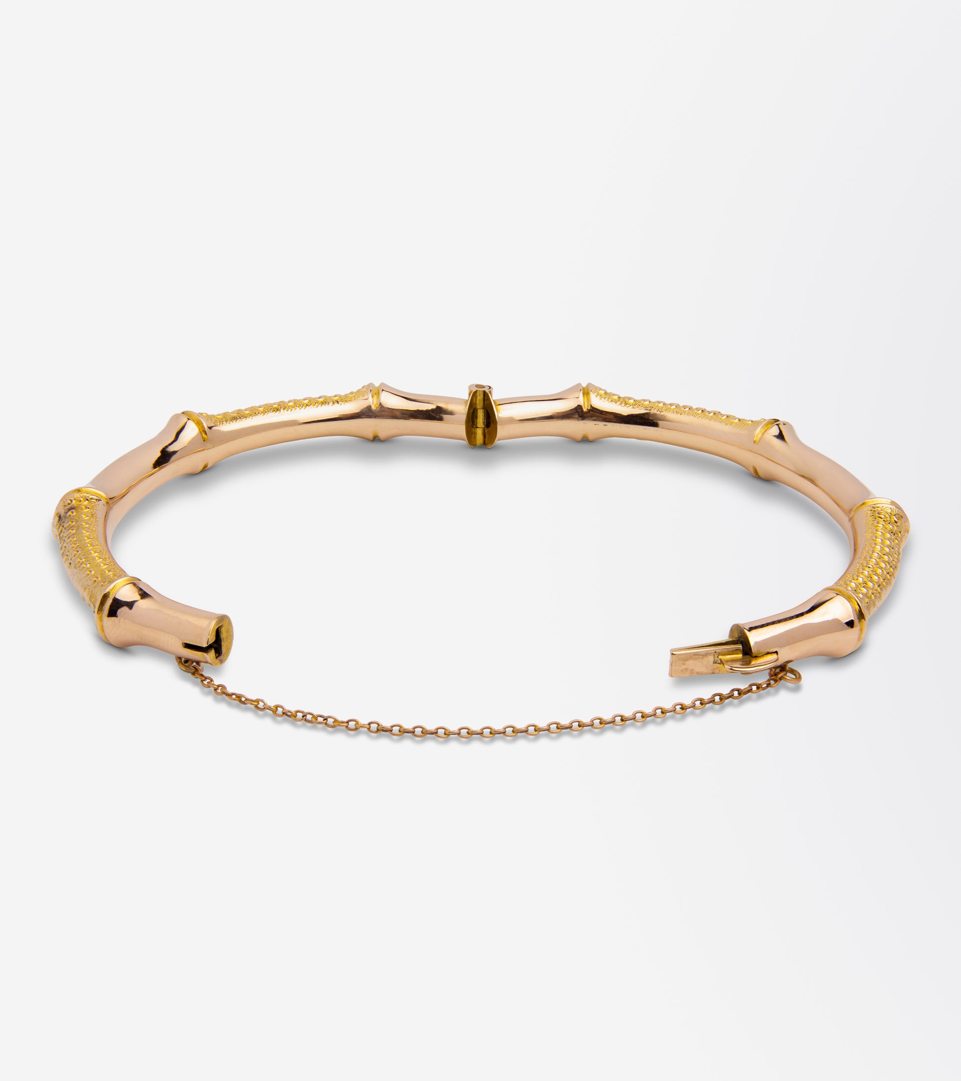 Australian Made 9kt Gold Hinged Bamboo Bangle