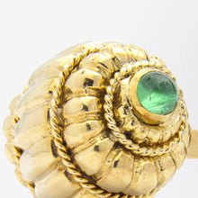 Load image into Gallery viewer, 18kt Yellow Gold &amp; Emerald &#39;Barrel&#39; Shape Cufflinks
