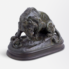Load image into Gallery viewer, Lion et Serpent Bronze by Antoine-Louis Barye