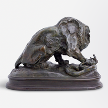 Load image into Gallery viewer, Lion et Serpent Bronze by Antoine-Louis Barye