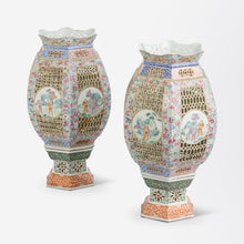 Load image into Gallery viewer, Pair of Porcelain Famille Rose Lanterns
