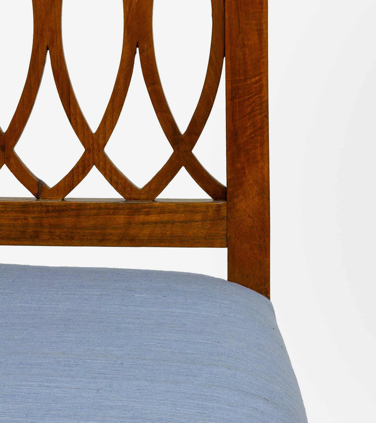 Pair of Elmwood Biedermeier Chairs in Jim Thompson Upholstery