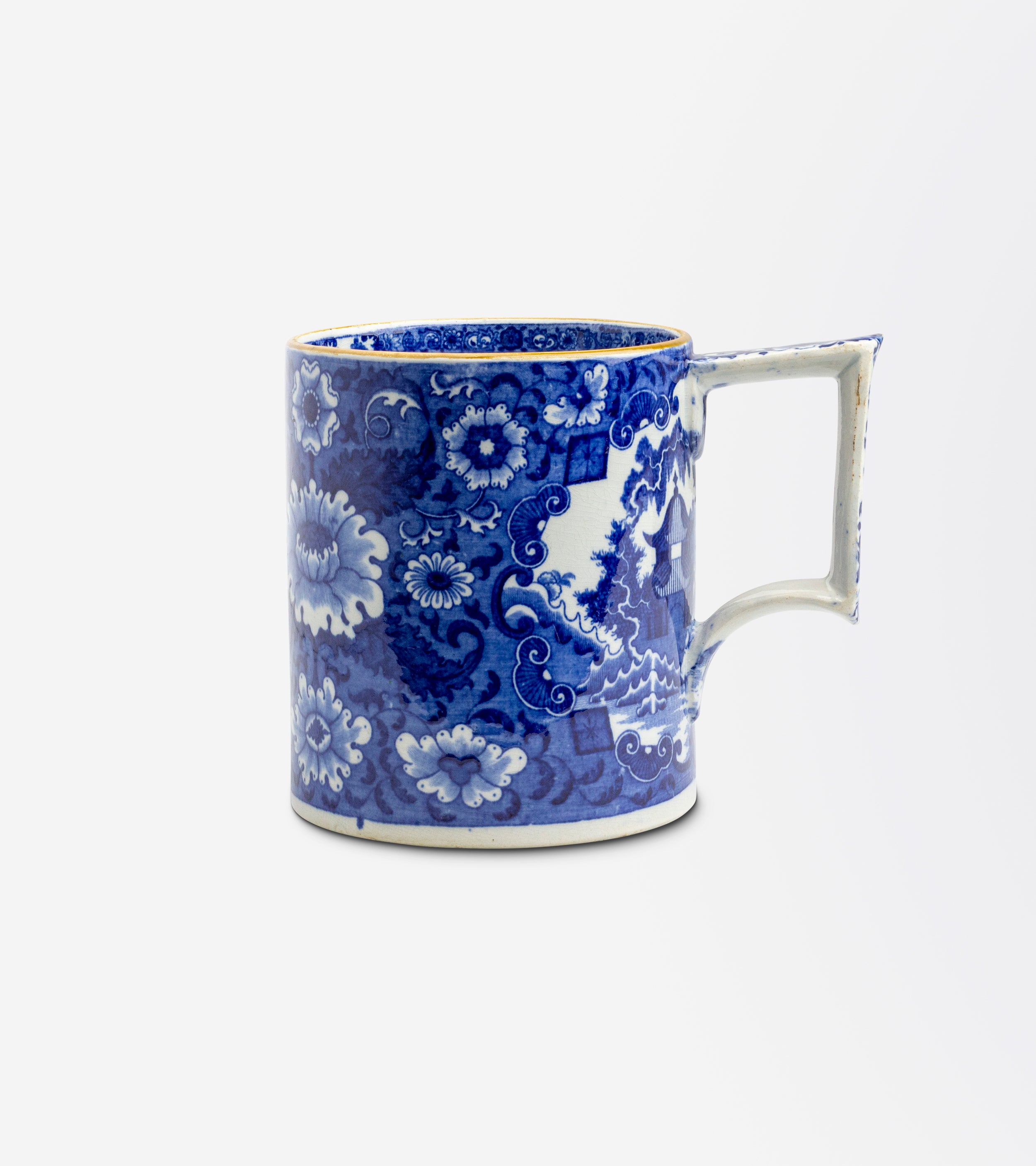 Early 19th Century, English, Blue and White Tankard