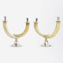Pair of Silver Mounted Warthog Tusk Candlesticks