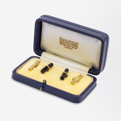 18kt Gold & Onyx 'Baton' Cufflinks by Boucheron