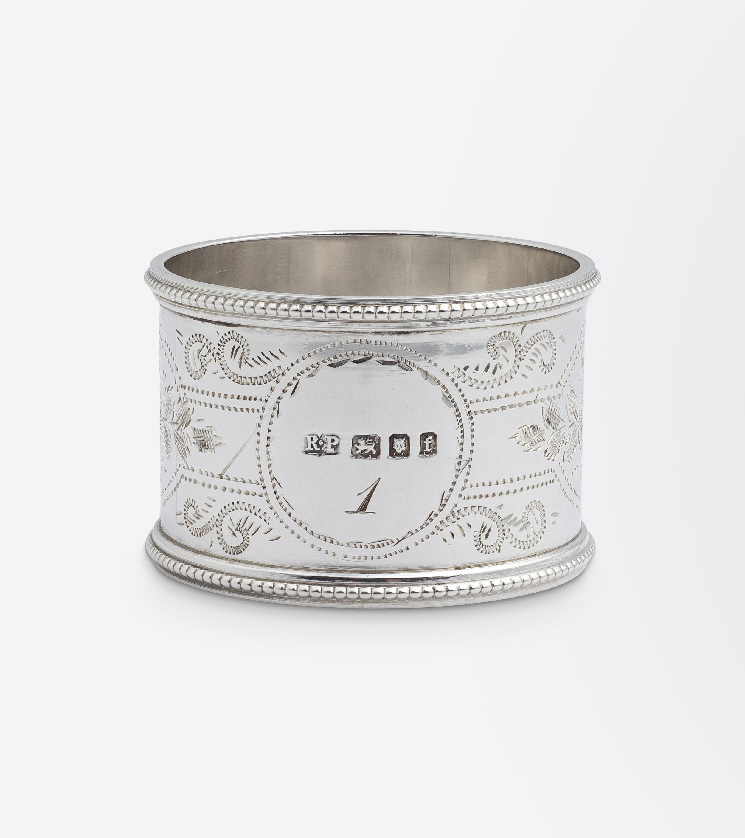 George V Set of Six Sterling Silver Napkin Rings by Robert Pringle & Sons