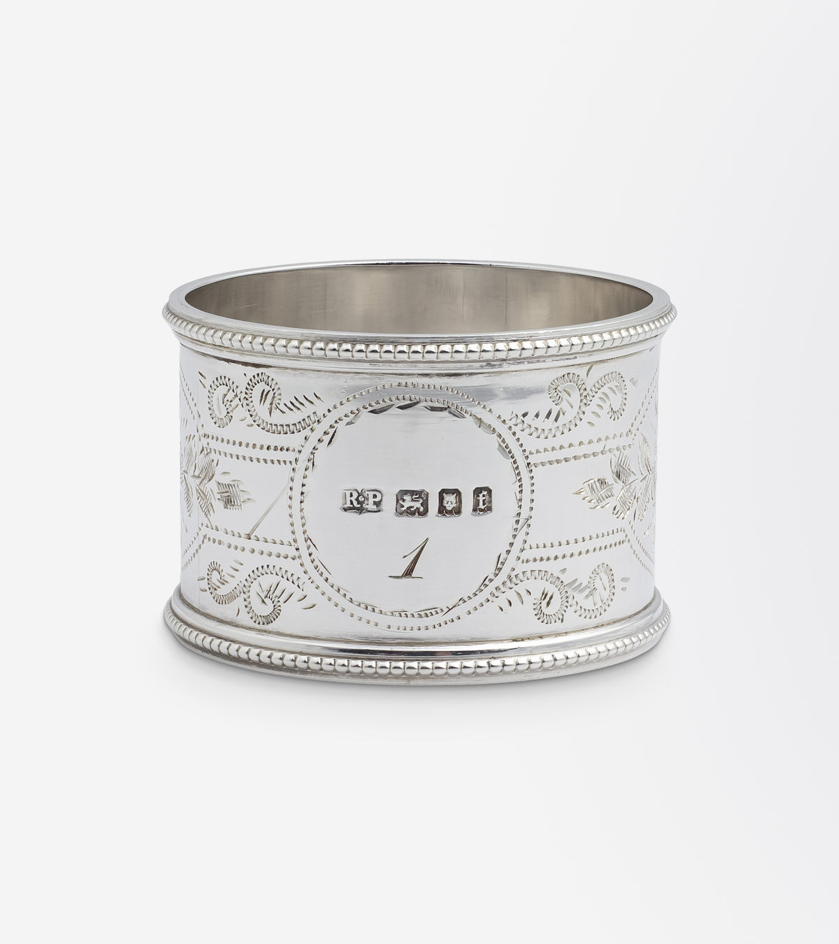 George V Set of Six Sterling Silver Napkin Rings by Robert Pringle & Sons