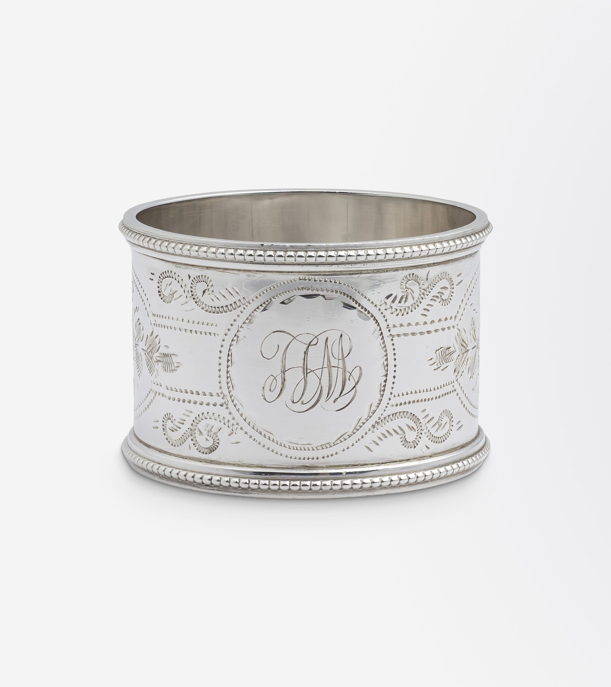 George V Set of Six Sterling Silver Napkin Rings by Robert Pringle & Sons