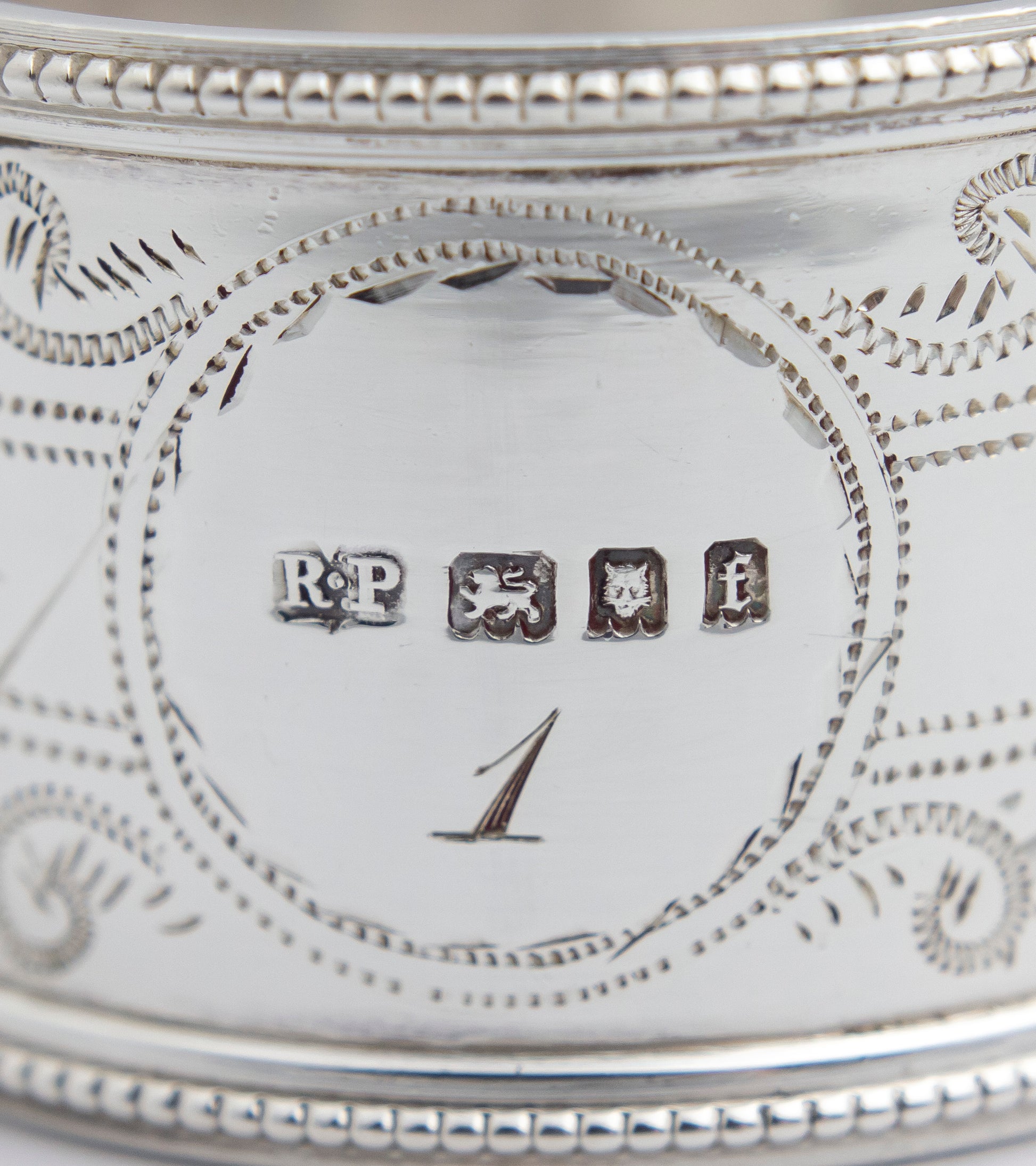 George V Set of Six Sterling Silver Napkin Rings by Robert Pringle & Sons