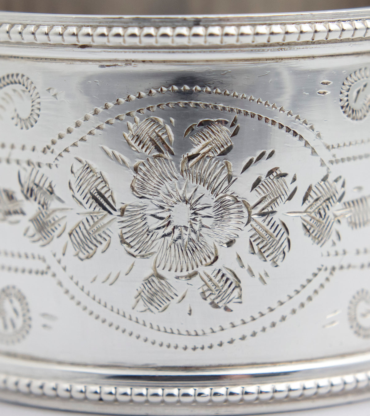 George V Set of Six Sterling Silver Napkin Rings by Robert Pringle & Sons
