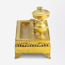 Load image into Gallery viewer, Gilt Bronze French Empire Desk Set with Inkwell
