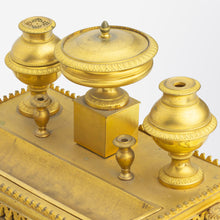 Load image into Gallery viewer, Gilt Bronze French Empire Desk Set with Inkwell
