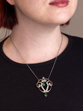 Load image into Gallery viewer, Art Nouveau Emerald and Diamond Necklace
