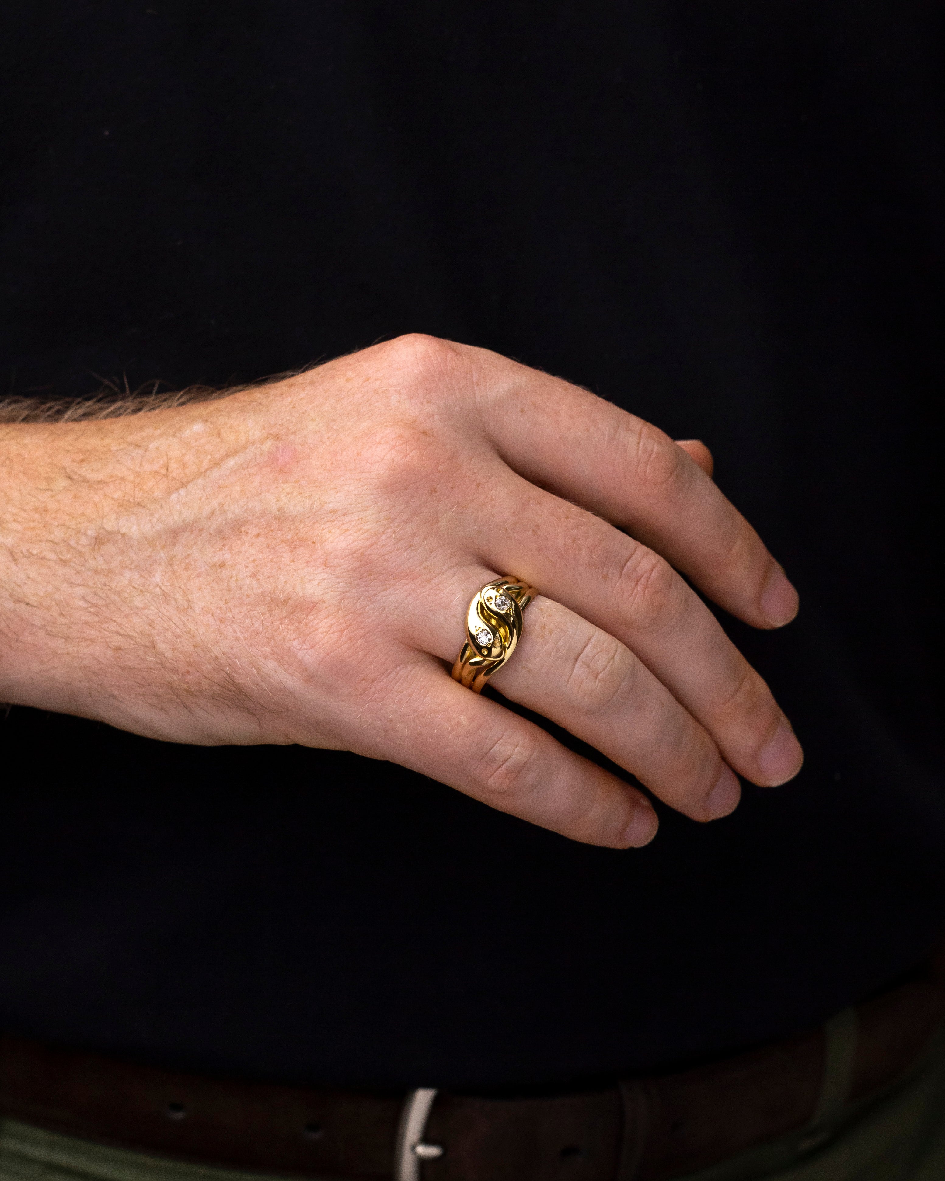 Victorian Gold & Diamond Double Serpent Ring