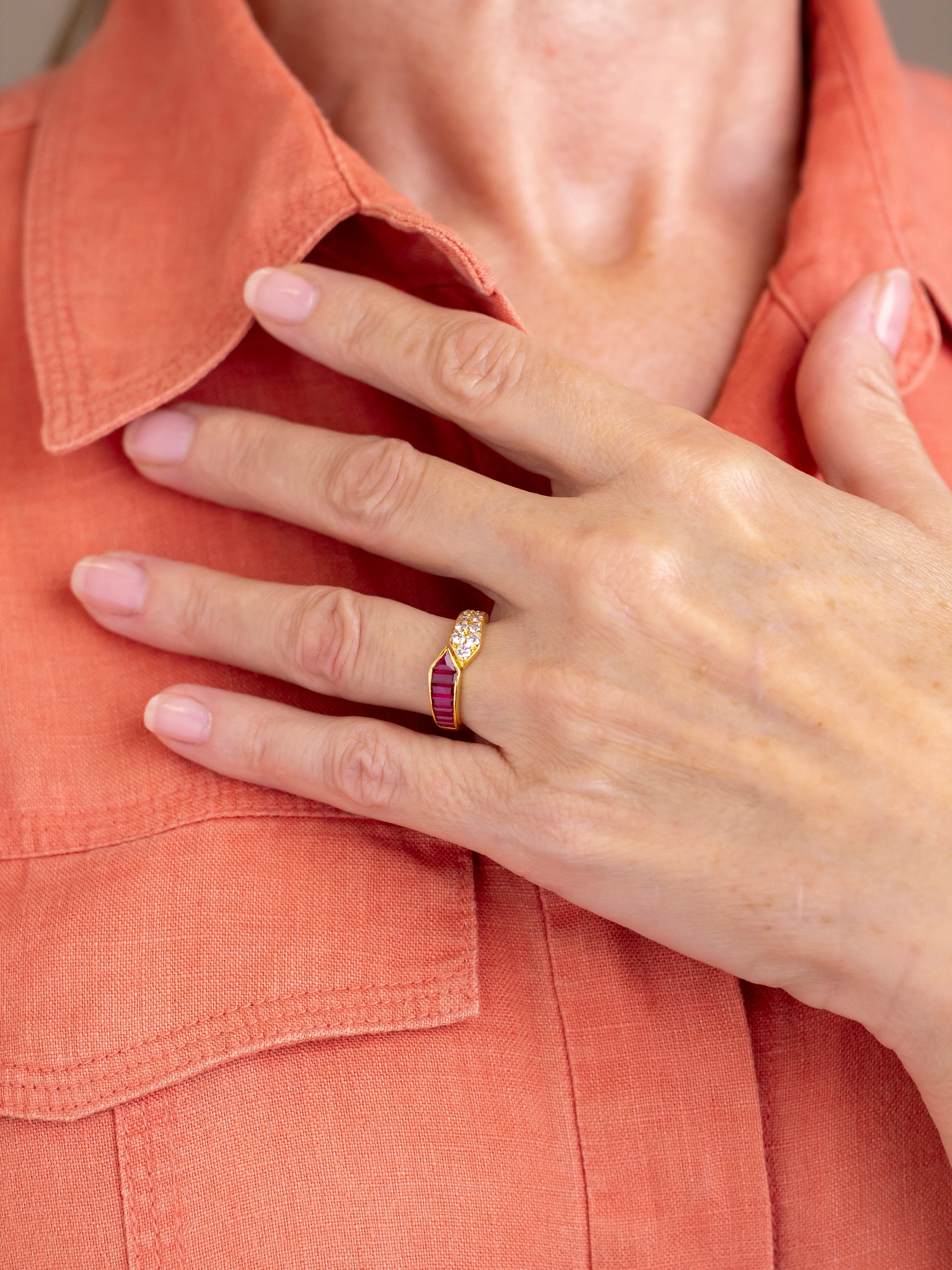 Van Cleef & Arpels Ruby & Diamond Ring in 18kt Gold