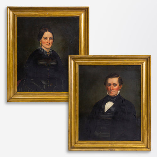 Pair of American Victorian Couple's Portraits