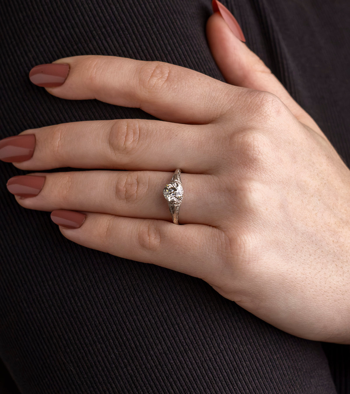 Art Deco 1.55ct Diamond Solitaire Ring