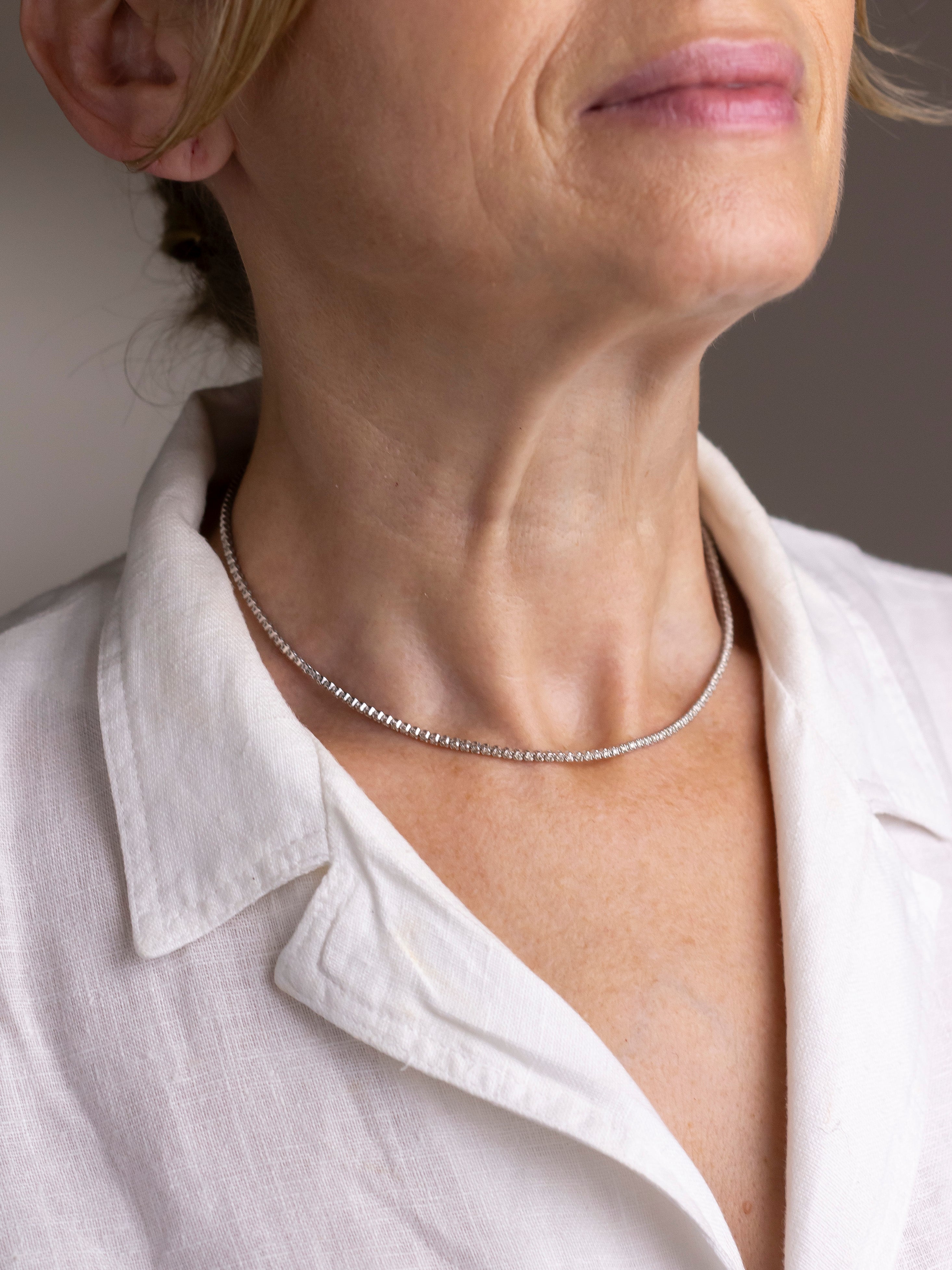 White Gold & Diamond Tennis Necklace