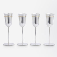 Load image into Gallery viewer, Set of Four Cartier &#39;Trinity&#39; Sterling Silver Champagne Flutes
