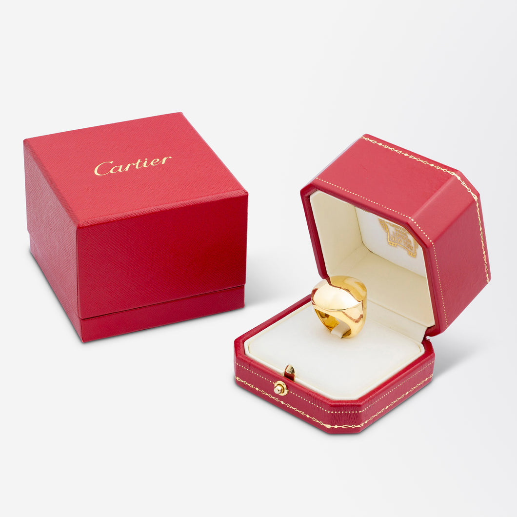Cartier 18kt Yellow Gold 'Jeton Sauvage' Ring With Box & Papers