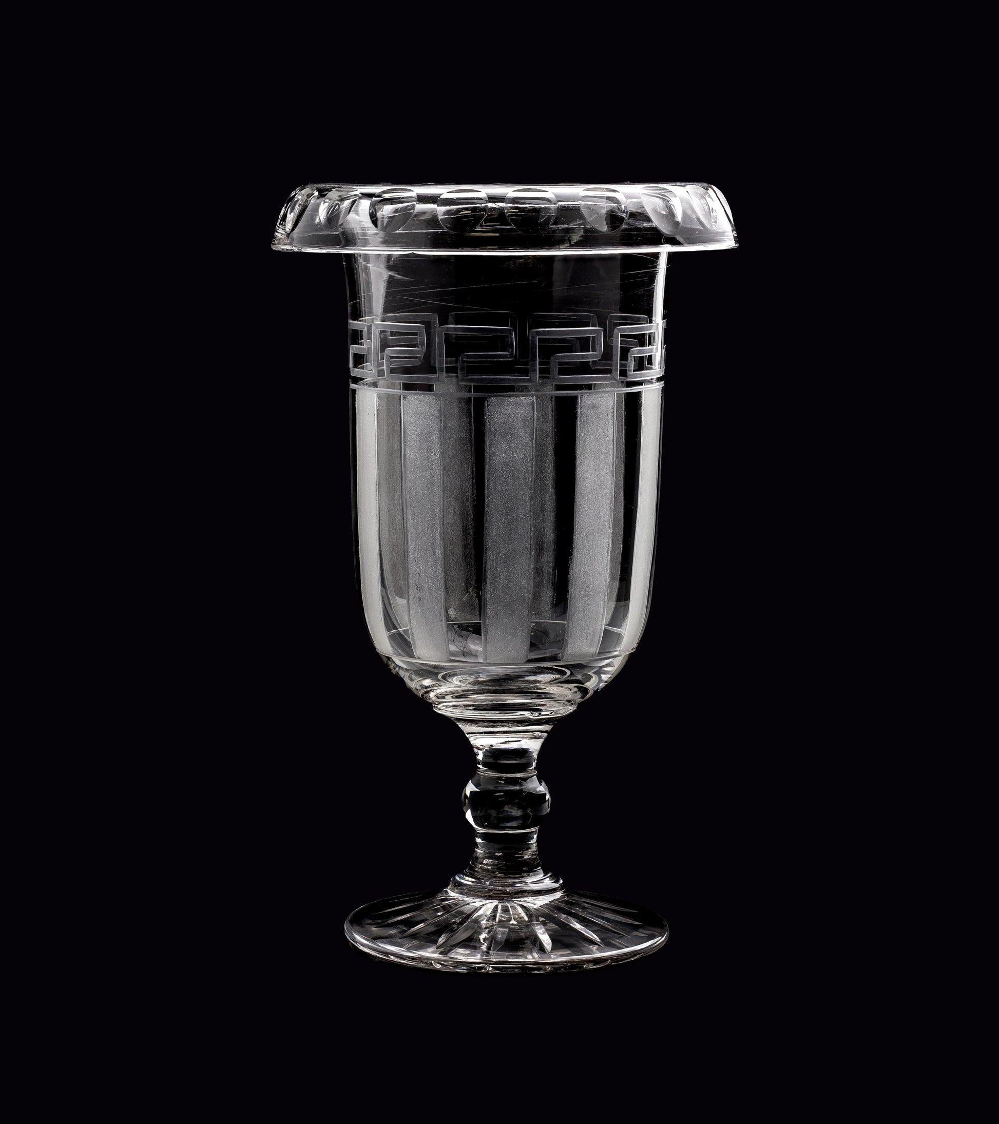 Victorian Cut and Etched Glass Celery Vase