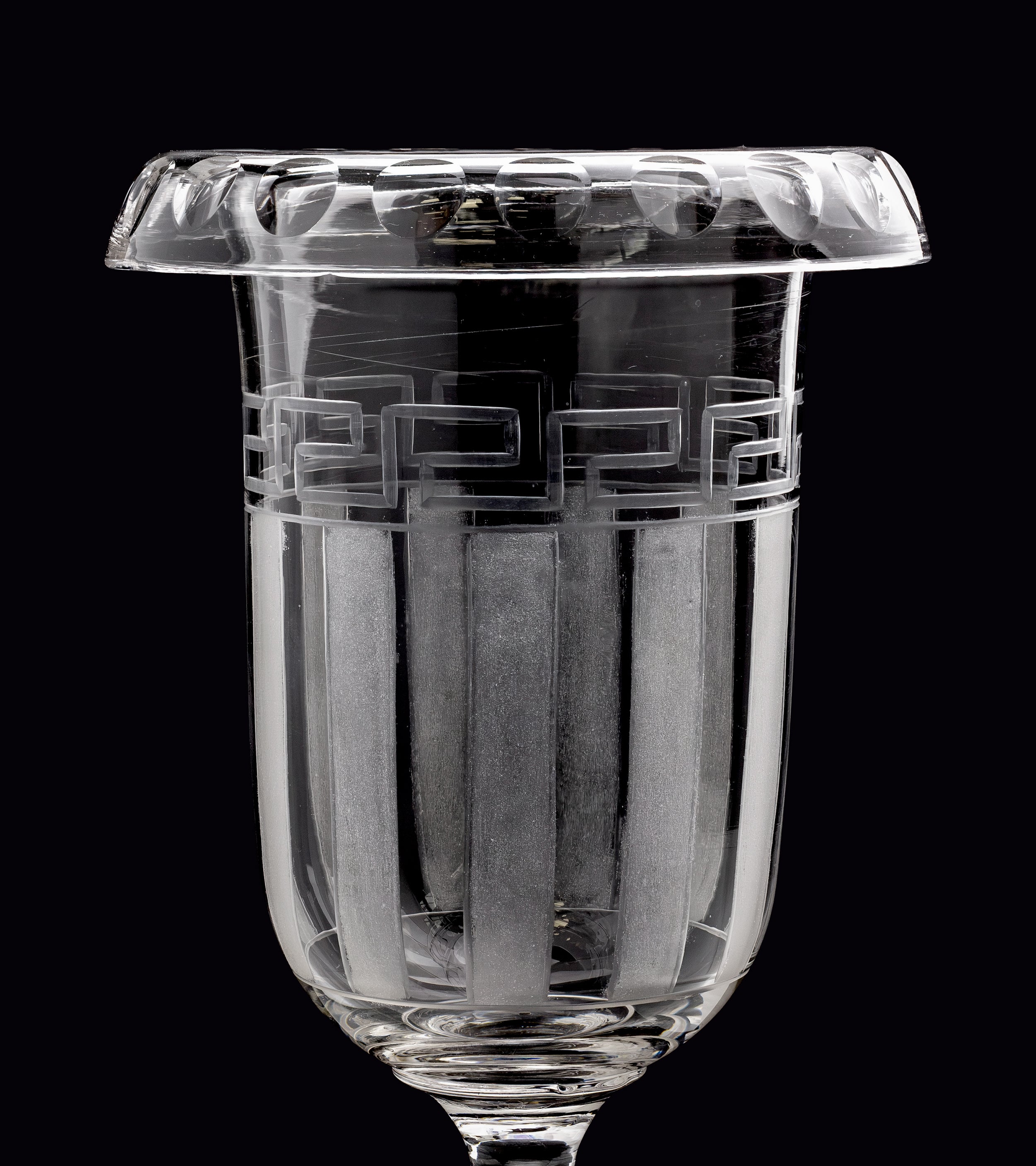 Victorian Cut and Etched Glass Celery Vase