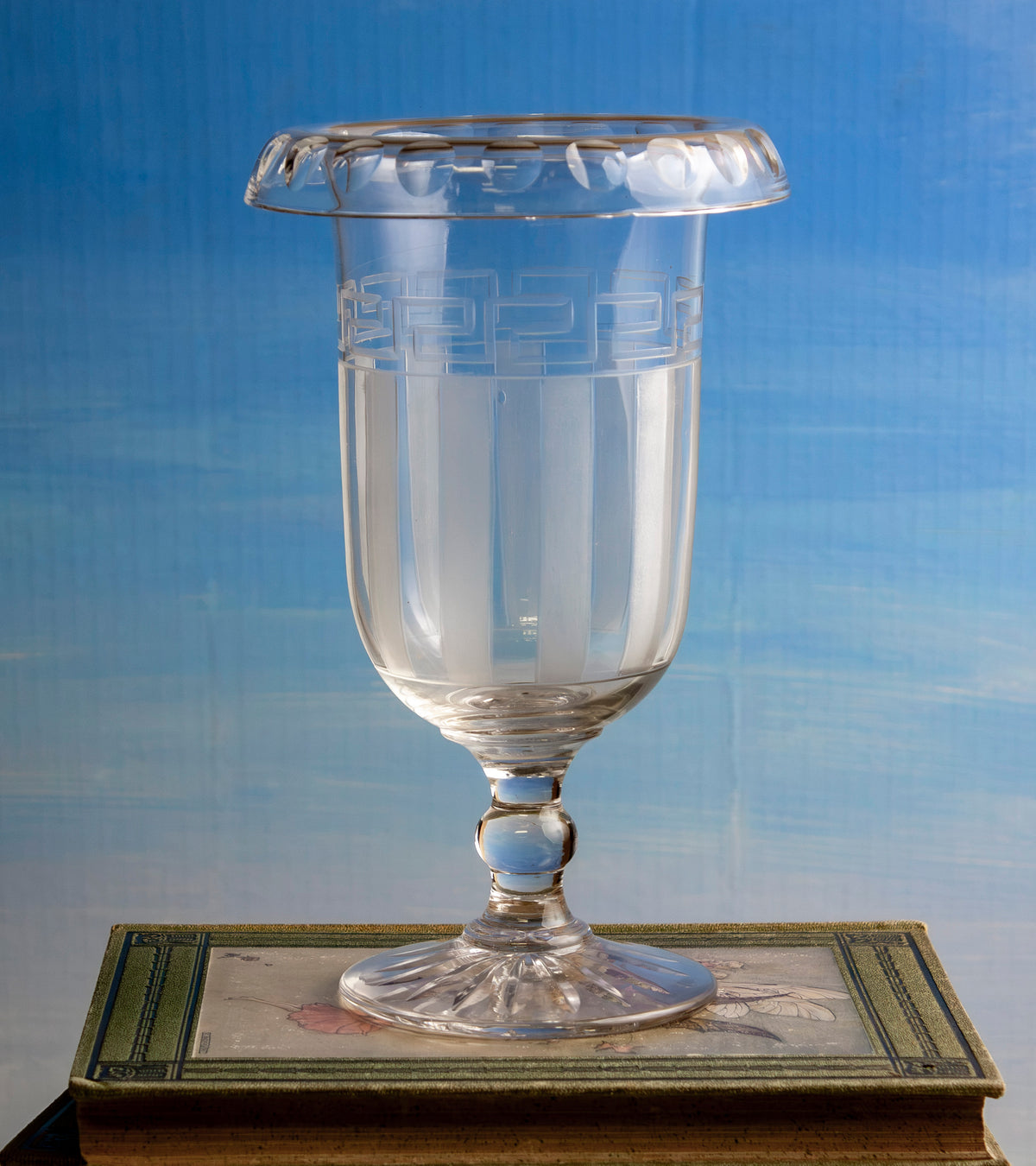 Victorian Cut and Etched Glass Celery Vase