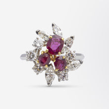Load image into Gallery viewer, Mid Century Ruby and Diamond Ring by Chaumet
