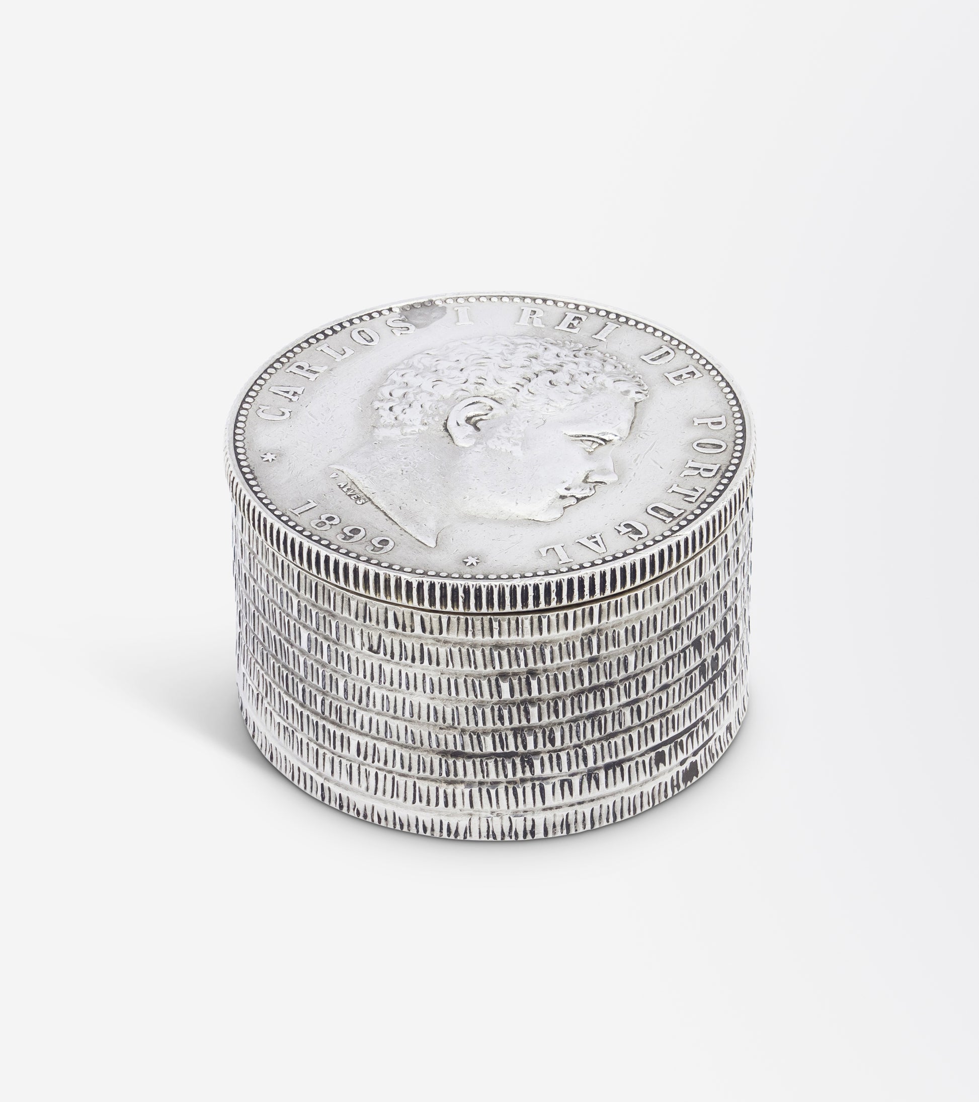 Portuguese Trompe-l'oeil Silver Coin Box